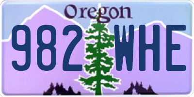 OR license plate 982WHE