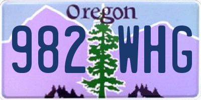 OR license plate 982WHG