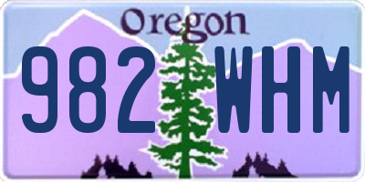 OR license plate 982WHM