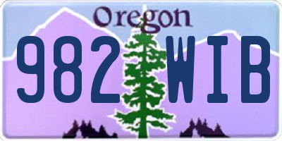 OR license plate 982WIB