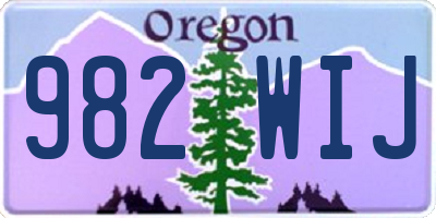 OR license plate 982WIJ