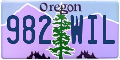 OR license plate 982WIL