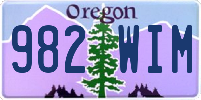 OR license plate 982WIM