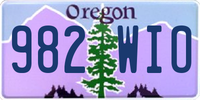 OR license plate 982WIO