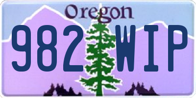 OR license plate 982WIP