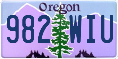 OR license plate 982WIU