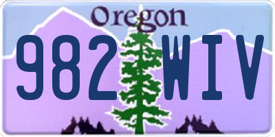 OR license plate 982WIV