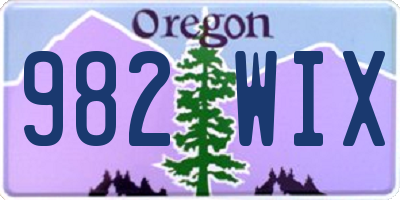 OR license plate 982WIX