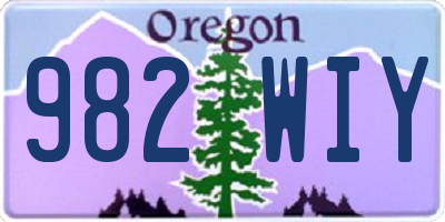 OR license plate 982WIY