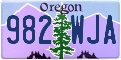 OR license plate 982WJA
