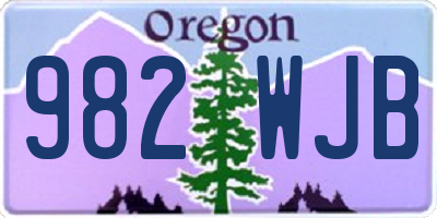 OR license plate 982WJB