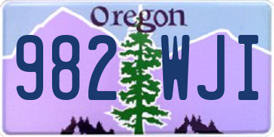 OR license plate 982WJI