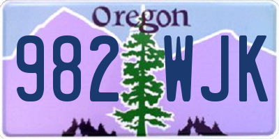 OR license plate 982WJK