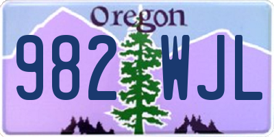 OR license plate 982WJL