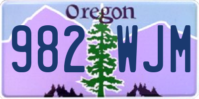 OR license plate 982WJM