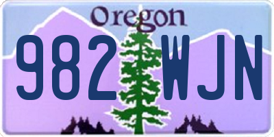 OR license plate 982WJN