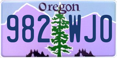 OR license plate 982WJO