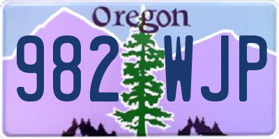 OR license plate 982WJP