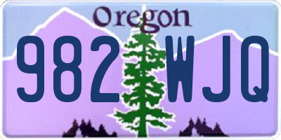 OR license plate 982WJQ