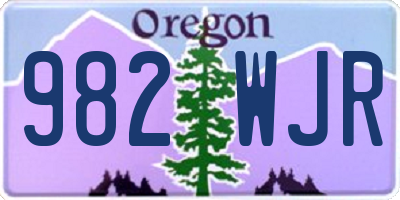 OR license plate 982WJR