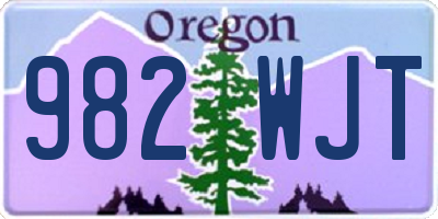 OR license plate 982WJT