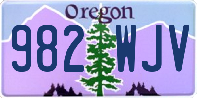 OR license plate 982WJV