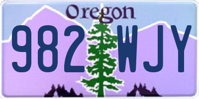 OR license plate 982WJY