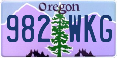 OR license plate 982WKG