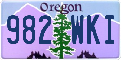 OR license plate 982WKI