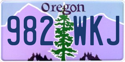 OR license plate 982WKJ