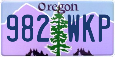 OR license plate 982WKP