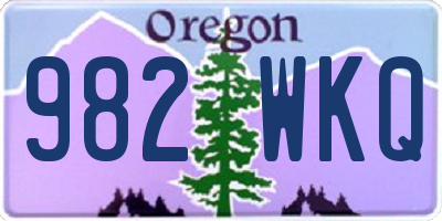 OR license plate 982WKQ