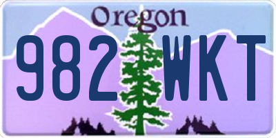 OR license plate 982WKT