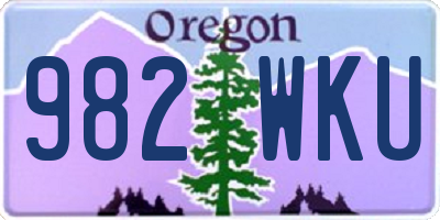 OR license plate 982WKU
