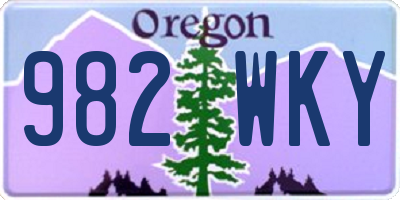 OR license plate 982WKY
