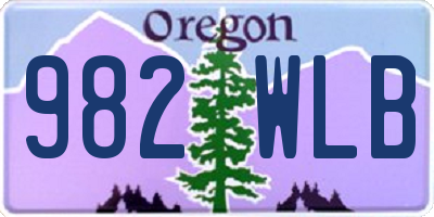OR license plate 982WLB