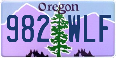 OR license plate 982WLF
