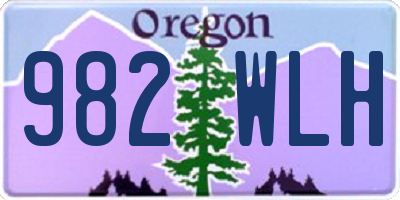 OR license plate 982WLH