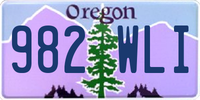 OR license plate 982WLI