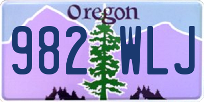 OR license plate 982WLJ