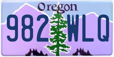 OR license plate 982WLQ