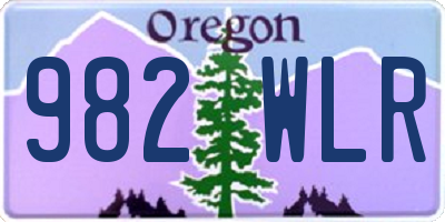 OR license plate 982WLR