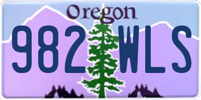 OR license plate 982WLS