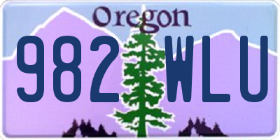OR license plate 982WLU