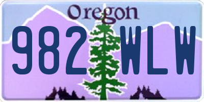 OR license plate 982WLW