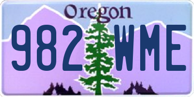 OR license plate 982WME