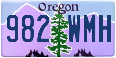 OR license plate 982WMH