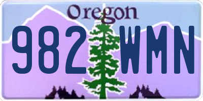 OR license plate 982WMN