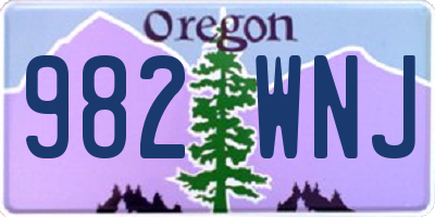 OR license plate 982WNJ