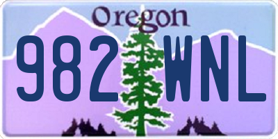 OR license plate 982WNL
